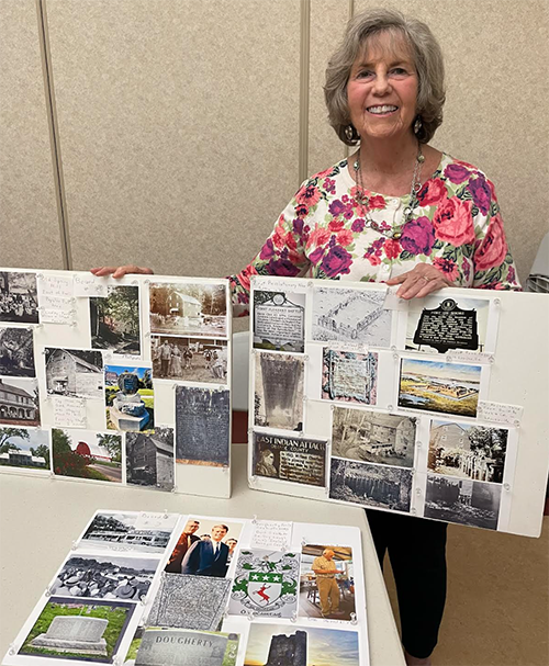 Janet Newton pictured was the guest program presenter for the April meeting of the Orange County Historical Society held at the Paoli Library.